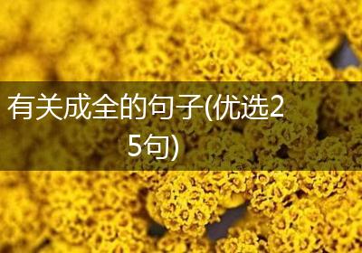 有关成全的句子(优选25句)