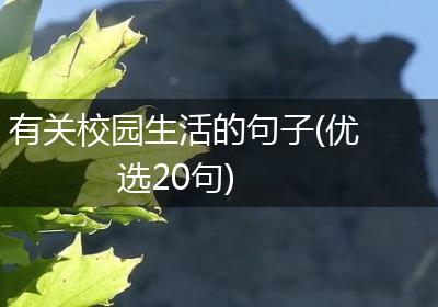 有关校园生活的句子(优选20句)