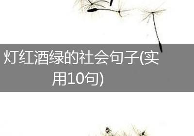 灯红酒绿的社会句子(实用10句)
