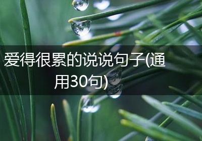 爱得很累的说说句子(通用30句)