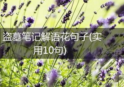 盗墓笔记解语花句子(实用10句)