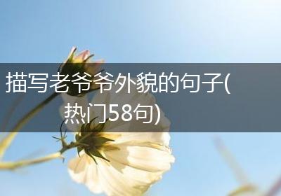 描写老爷爷外貌的句子(热门58句)