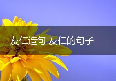 友仁造句 友仁的句子
