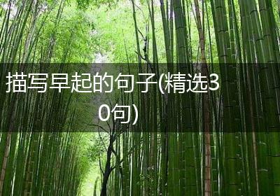 描写早起的句子(精选30句)