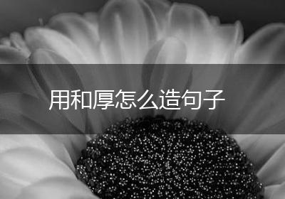 用和厚怎么造句子