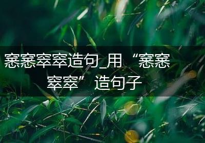 窸窸窣窣造句_用“窸窸窣窣”造句子