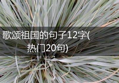 歌颂祖国的句子12字(热门20句)
