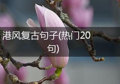 港风复古句子(热门20句)