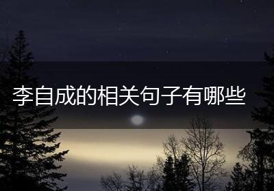 李自成的相关句子有哪些