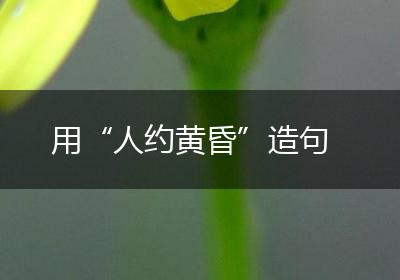 用“人约黄昏”造句