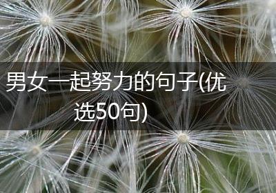 男女一起努力的句子(优选50句)