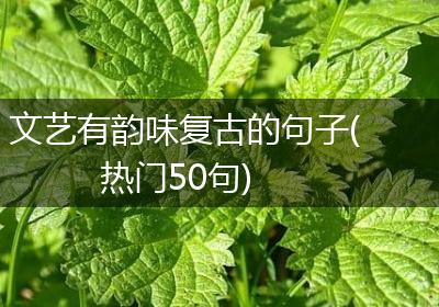 文艺有韵味复古的句子(热门50句)