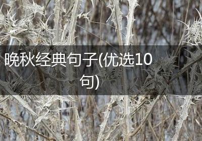 晚秋经典句子(优选10句)
