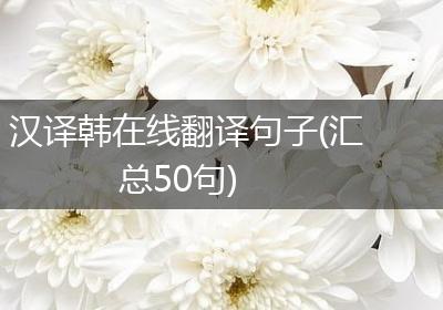 汉译韩在线翻译句子(汇总50句)