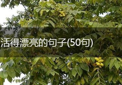活得漂亮的句子(50句)