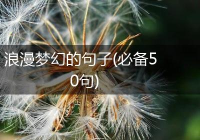 浪漫梦幻的句子(必备50句)