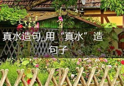 真水造句_用“真水”造句子