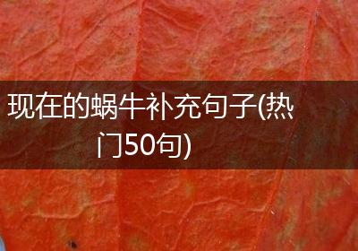 现在的蜗牛补充句子(热门50句)