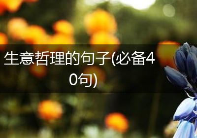 生意哲理的句子(必备40句)