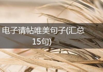 电子请帖唯美句子(汇总15句)