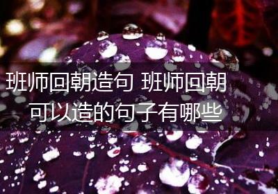 班师回朝造句 班师回朝可以造的句子有哪些