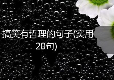 搞笑有哲理的句子(实用20句)
