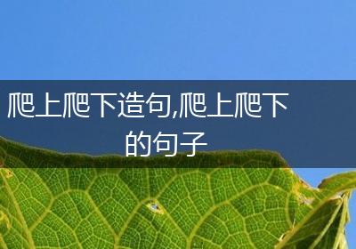 爬上爬下造句,爬上爬下的句子