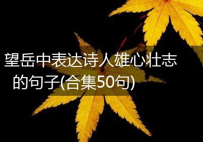 望岳中表达诗人雄心壮志的句子(合集50句)