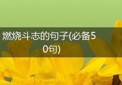 燃烧斗志的句子(必备50句)