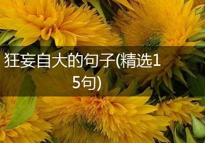 狂妄自大的句子(精选15句)