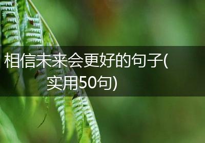 相信未来会更好的句子(实用50句)