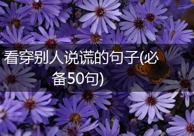 看穿别人说谎的句子(必备50句)