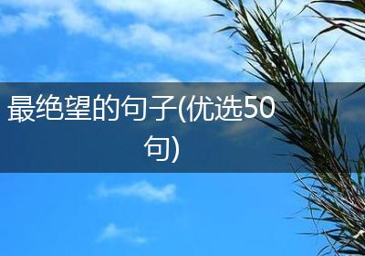 最绝望的句子(优选50句)