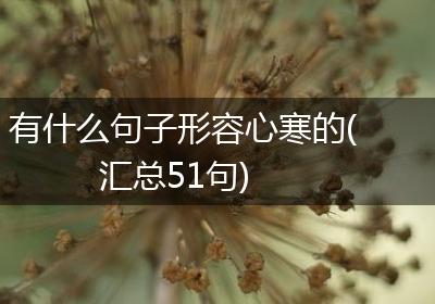有什么句子形容心寒的(汇总51句)