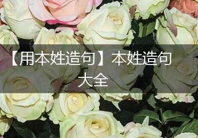 【用本姓造句】本姓造句大全