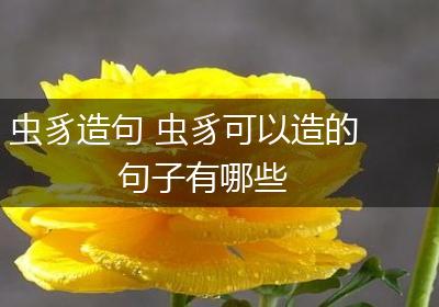 虫豸造句 虫豸可以造的句子有哪些