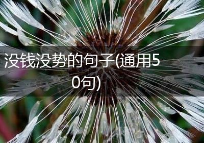 没钱没势的句子(通用50句)