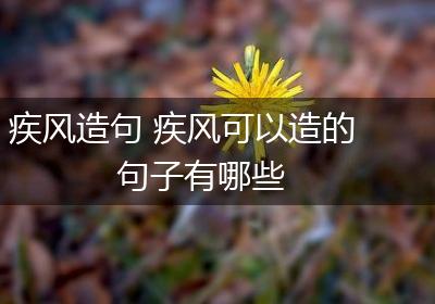 疾风造句 疾风可以造的句子有哪些