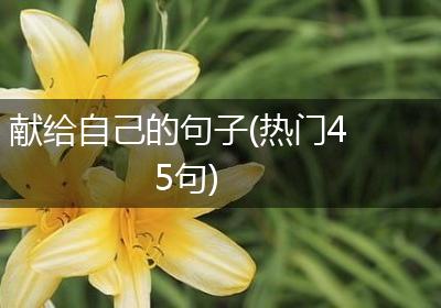 献给自己的句子(热门45句)