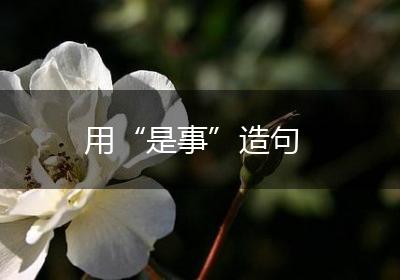 用“是事”造句