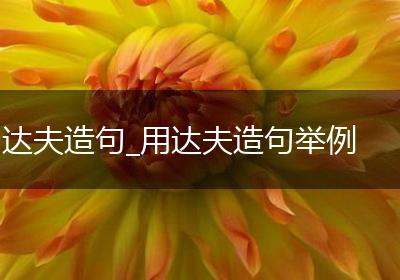 达夫造句_用达夫造句举例