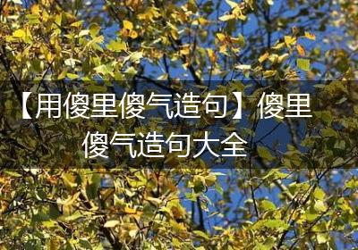 【用傻里傻气造句】傻里傻气造句大全