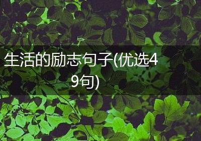 生活的励志句子(优选49句)