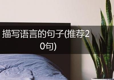 描写语言的句子(推荐20句)