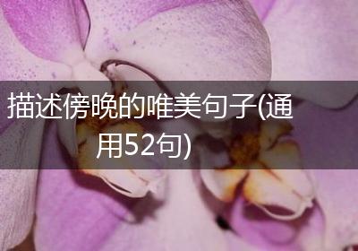 描述傍晚的唯美句子(通用52句)