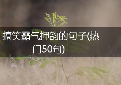 搞笑霸气押韵的句子(热门50句)