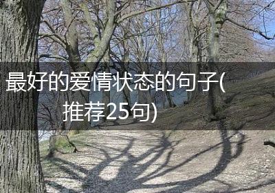 最好的爱情状态的句子(推荐25句)