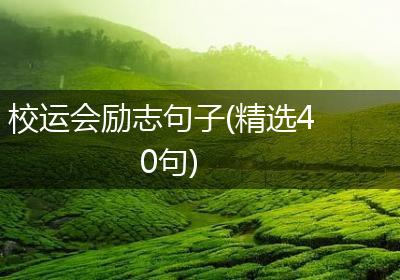 校运会励志句子(精选40句)