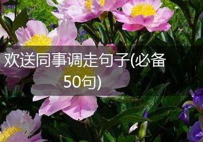 欢送同事调走句子(必备50句)