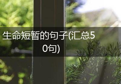 生命短暂的句子(汇总50句)